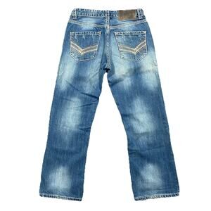 Rock & Roll Denim Men’s Straight Leg Jeans 32x30 Medium Wash Distressed